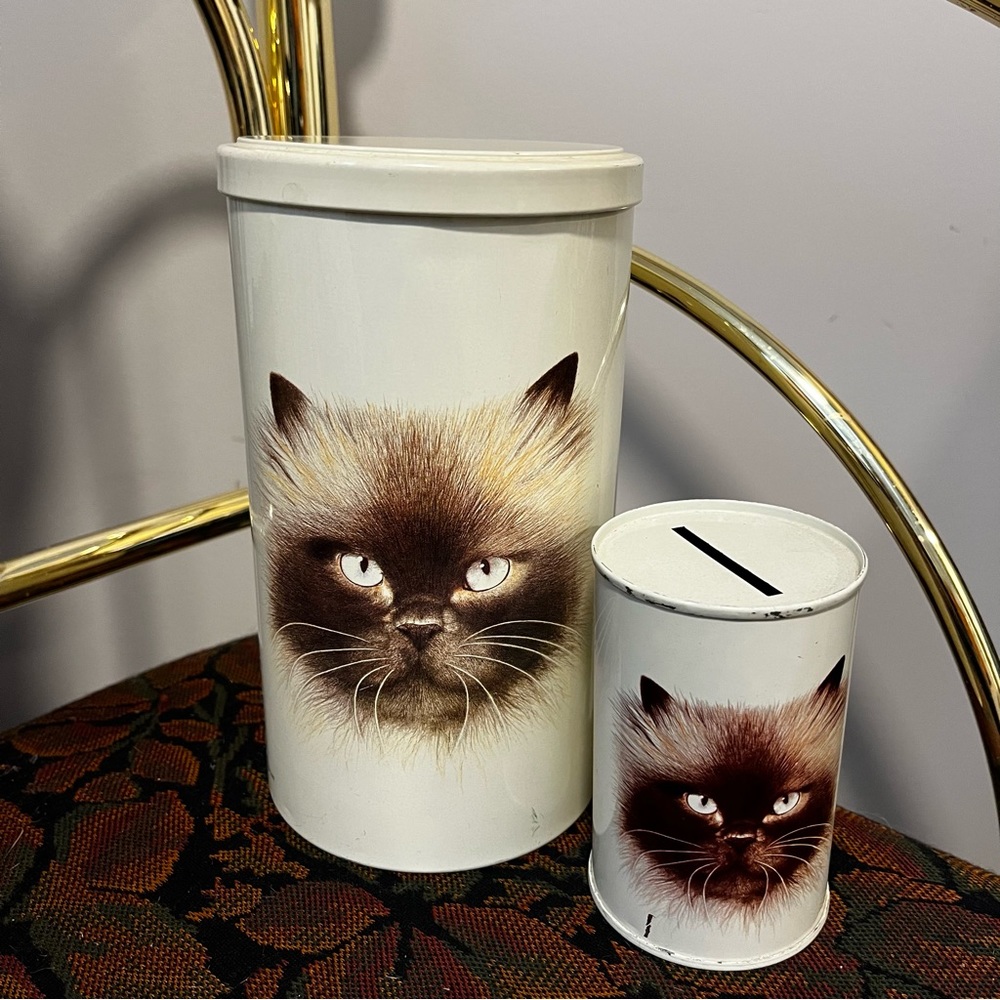 Vintage Cat Tin Set